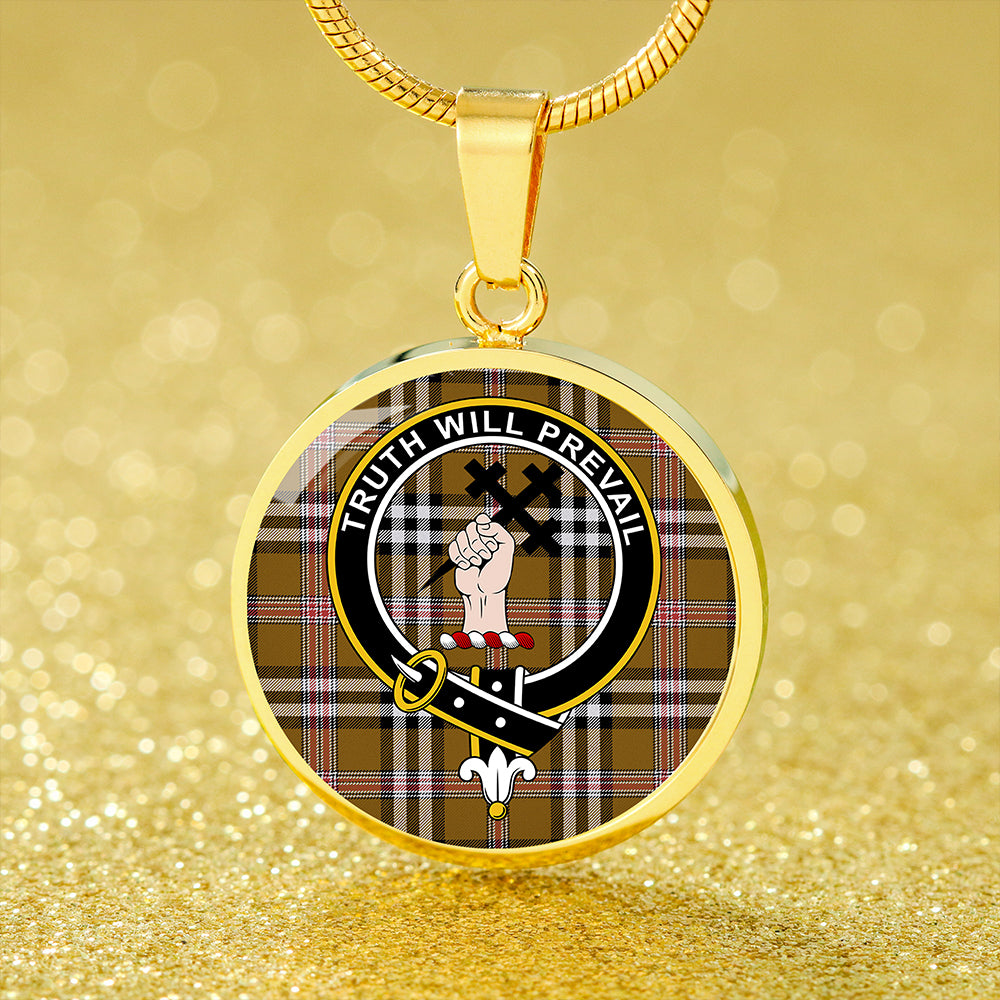 Scottish Tartan Thomson Camel #3 (Thompson Camel #3) Ancient Clan Circle Necklace Classic Style