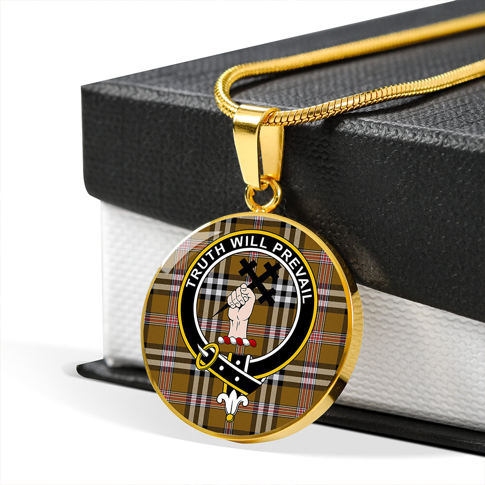 Scottish Tartan Thomson Camel #3 (Thompson Camel #3) Ancient Clan Circle Necklace Classic Style