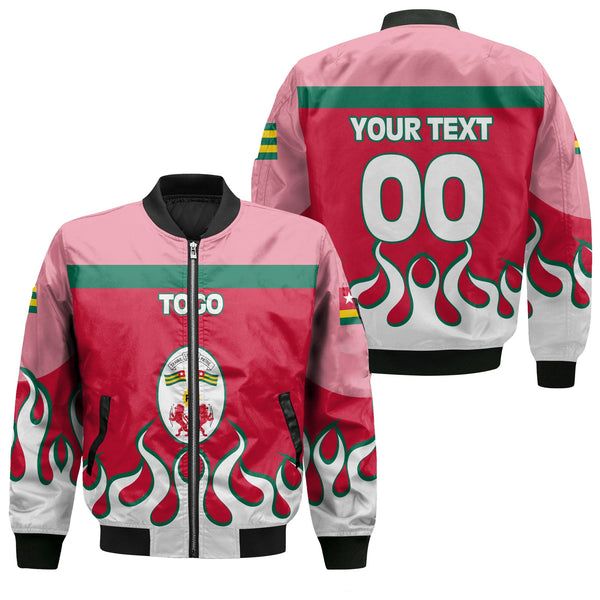 Togo Bomber Jacket Flag & Coat Of Arms Fire Hockey Style