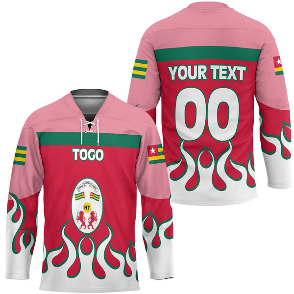 Togo Hockey Jersey Flag & Coat Of Arms Fire Hockey Style