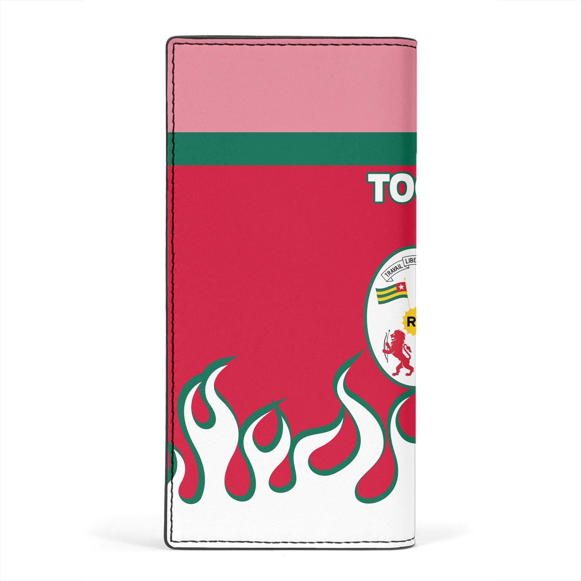 Togo Leather Wallet Flag & Coat Of Arms Fire Hockey Style