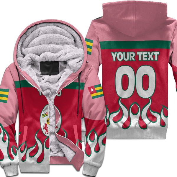 Togo Sherpa Hoodie Flag & Coat Of Arms Fire Hockey Style