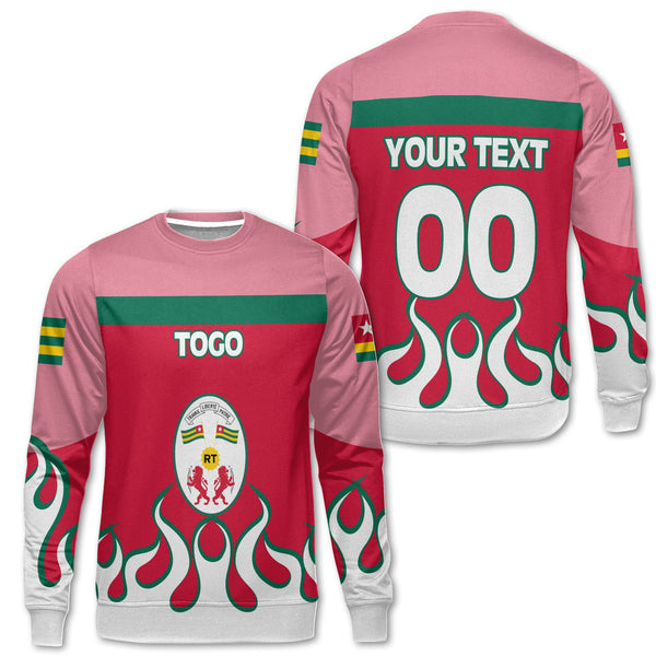 Togo Sweatshirt Flag & Coat Of Arms Fire Hockey Style