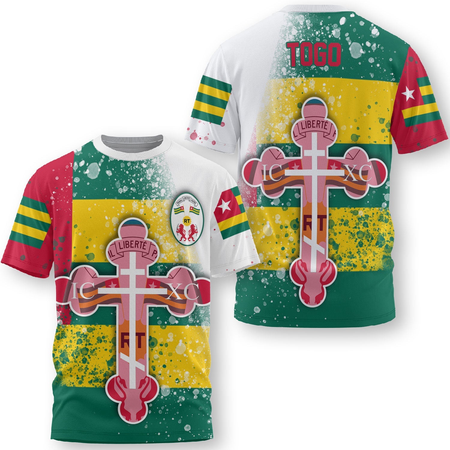 Togo T Shirt Flag & Coat Of Arms Orthodox Style