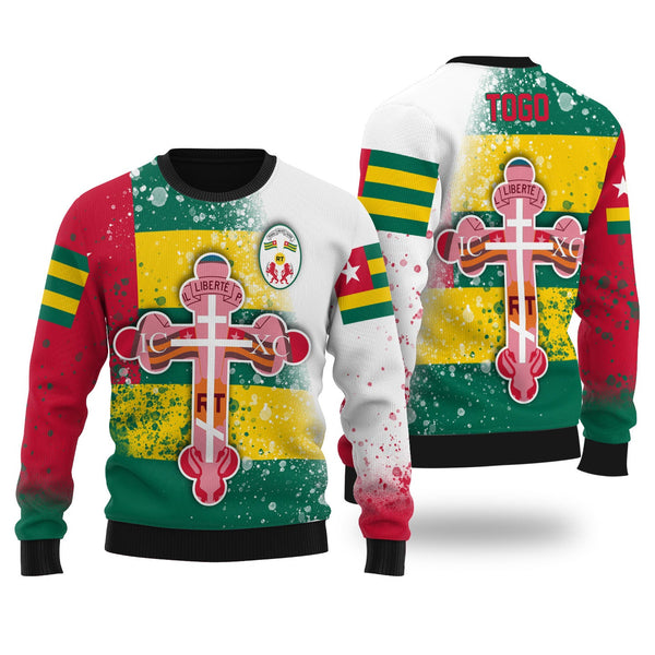 Togo Ugly Sweater Flag & Coat Of Arms Orthodox Style