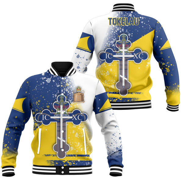 Tokelau Baseball Jacket Flag & Coat Of Arms Orthodox Style