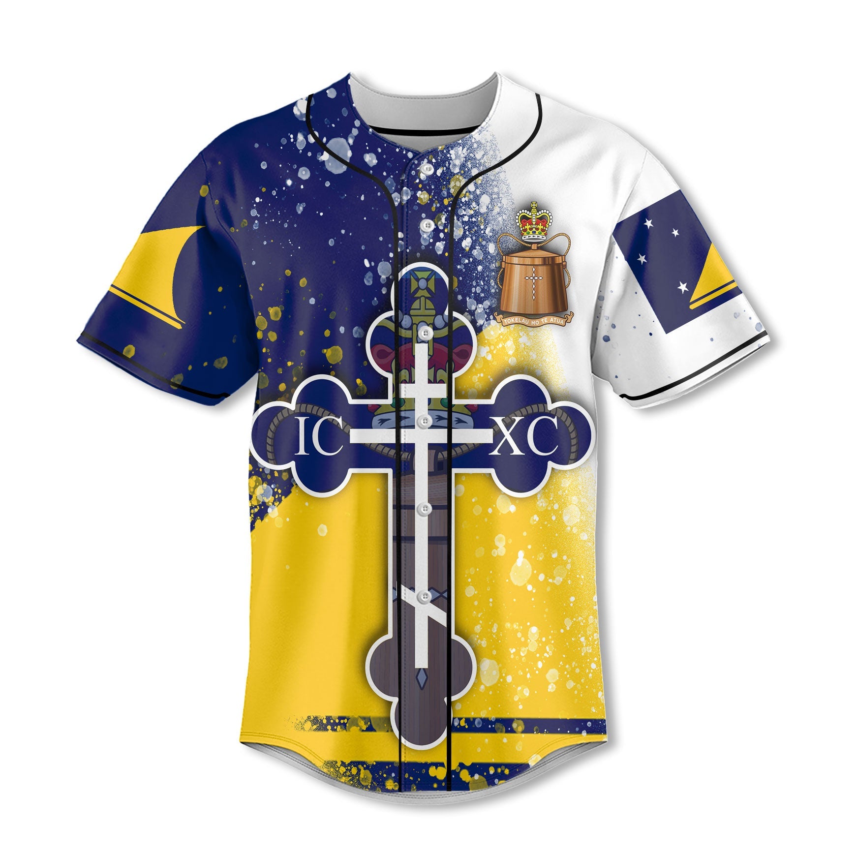 Tokelau Baseball Jersey Flag & Coat Of Arms Orthodox Style