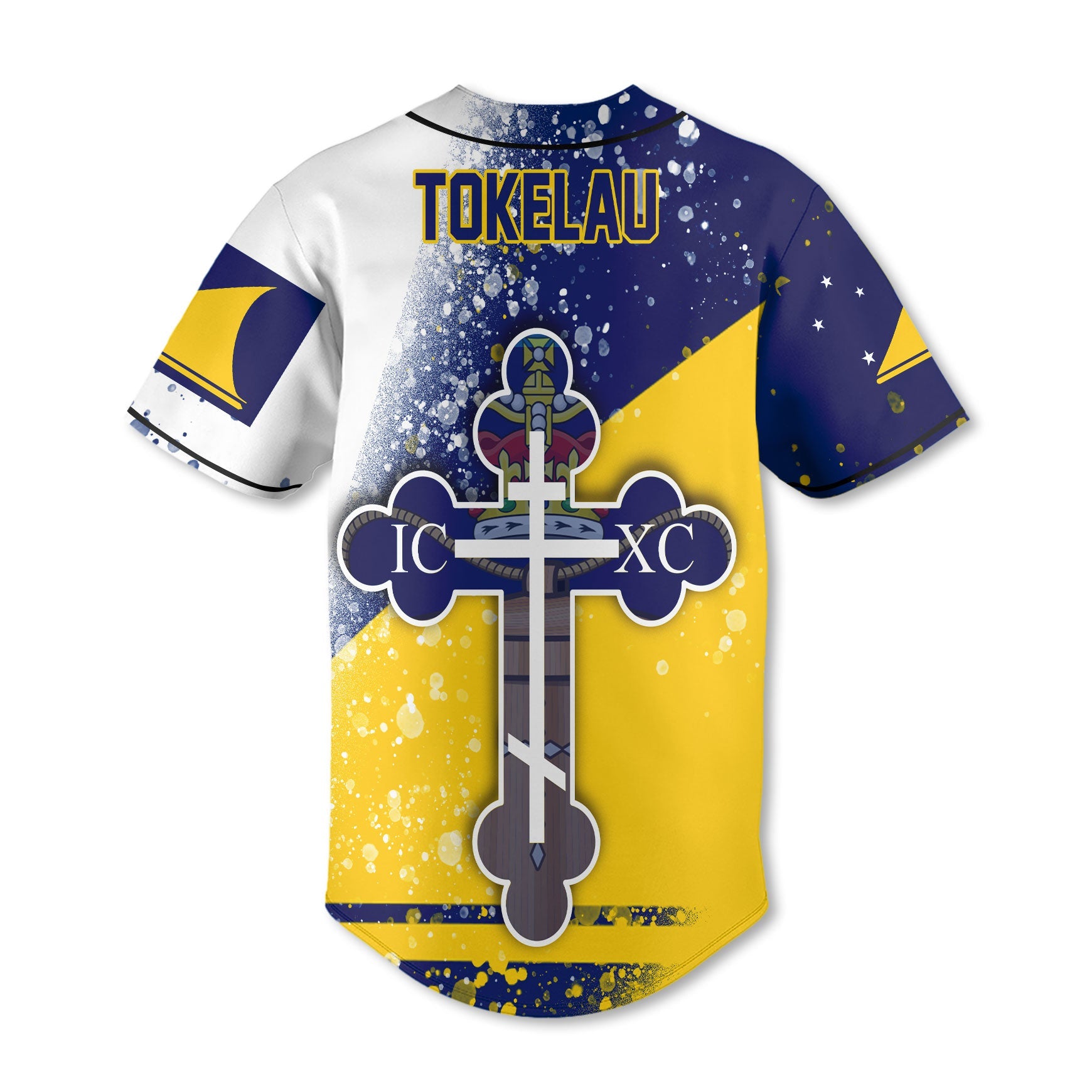 Tokelau Baseball Jersey Flag & Coat Of Arms Orthodox Style