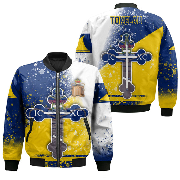 Tokelau Bomber Jacket Flag & Coat Of Arms Orthodox Style