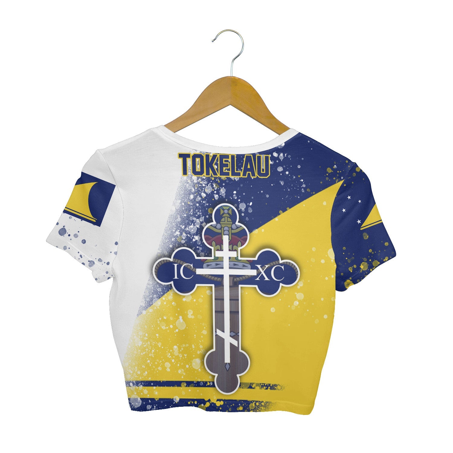 Tokelau Crop Top T Shirt Flag & Coat Of Arms Orthodox Style