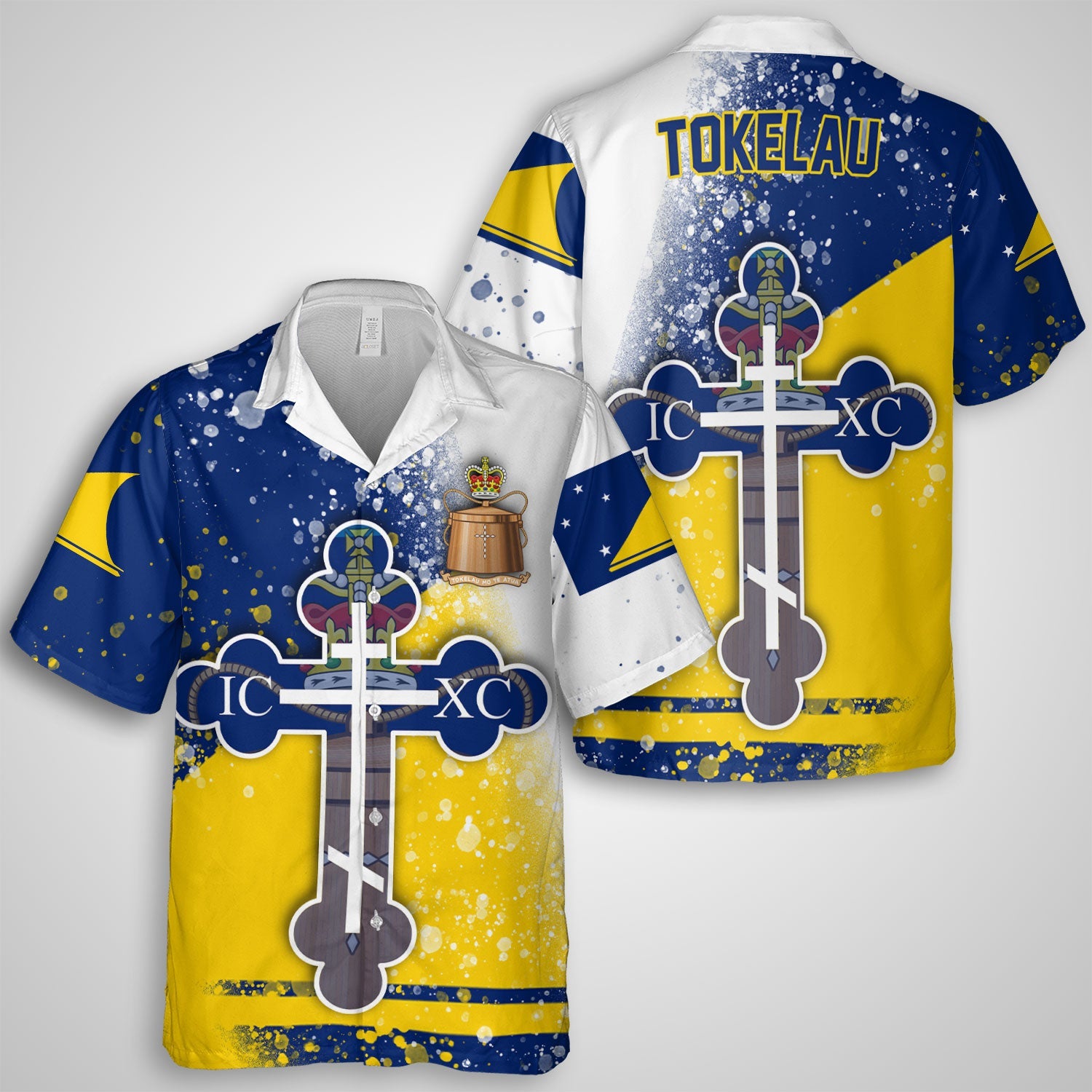 Tokelau Hawaiian Shirt Flag & Coat Of Arms Orthodox Style