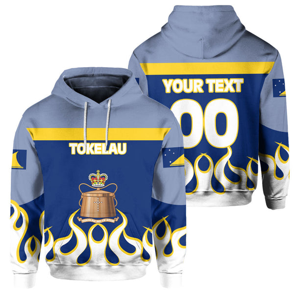 Tokelau Hoodie Flag & Coat Of Arms Fire Hockey Style