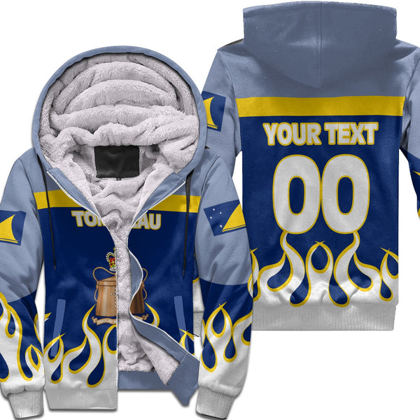 Tokelau Sherpa Hoodie Flag & Coat Of Arms Fire Hockey Style