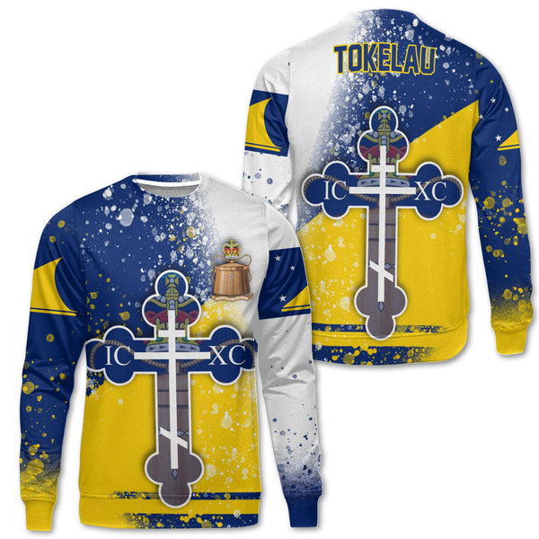 Tokelau Sweatshirt Flag & Coat Of Arms Orthodox Style