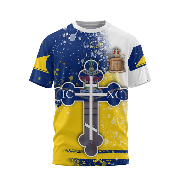 Tokelau T Shirt Flag & Coat Of Arms Orthodox Style