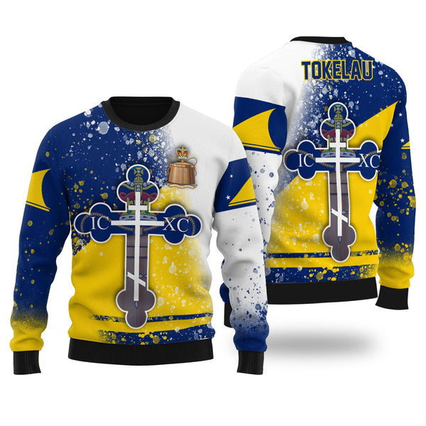 Tokelau Ugly Sweater Flag & Coat Of Arms Orthodox Style