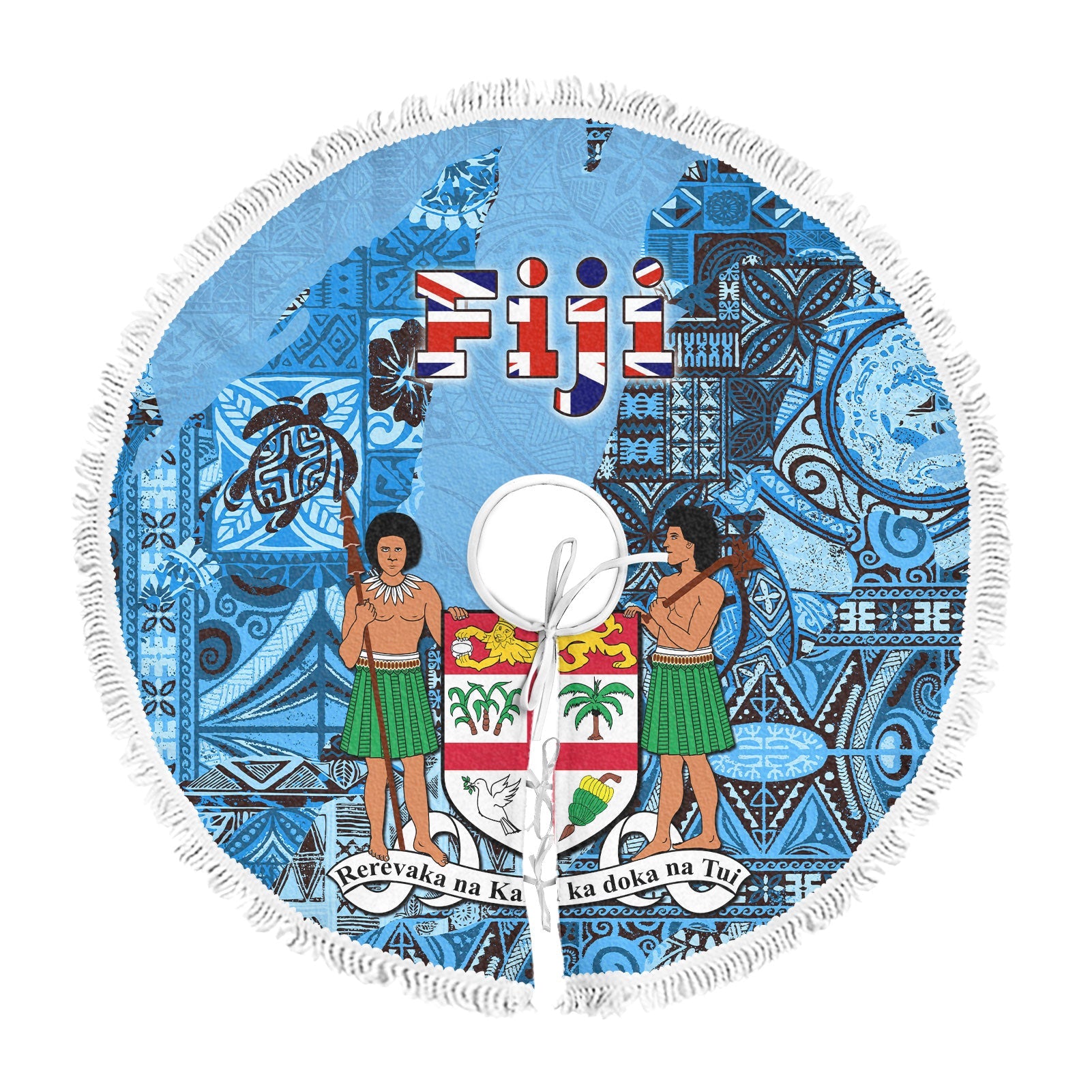 Fiji Flag & Coat Of Arms Tree Skirt