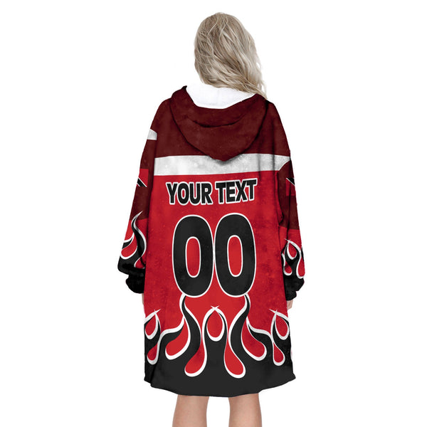 Trinidad and Tobago Snug Hoodie Flag & Coat Of Arms Fire Hockey Style