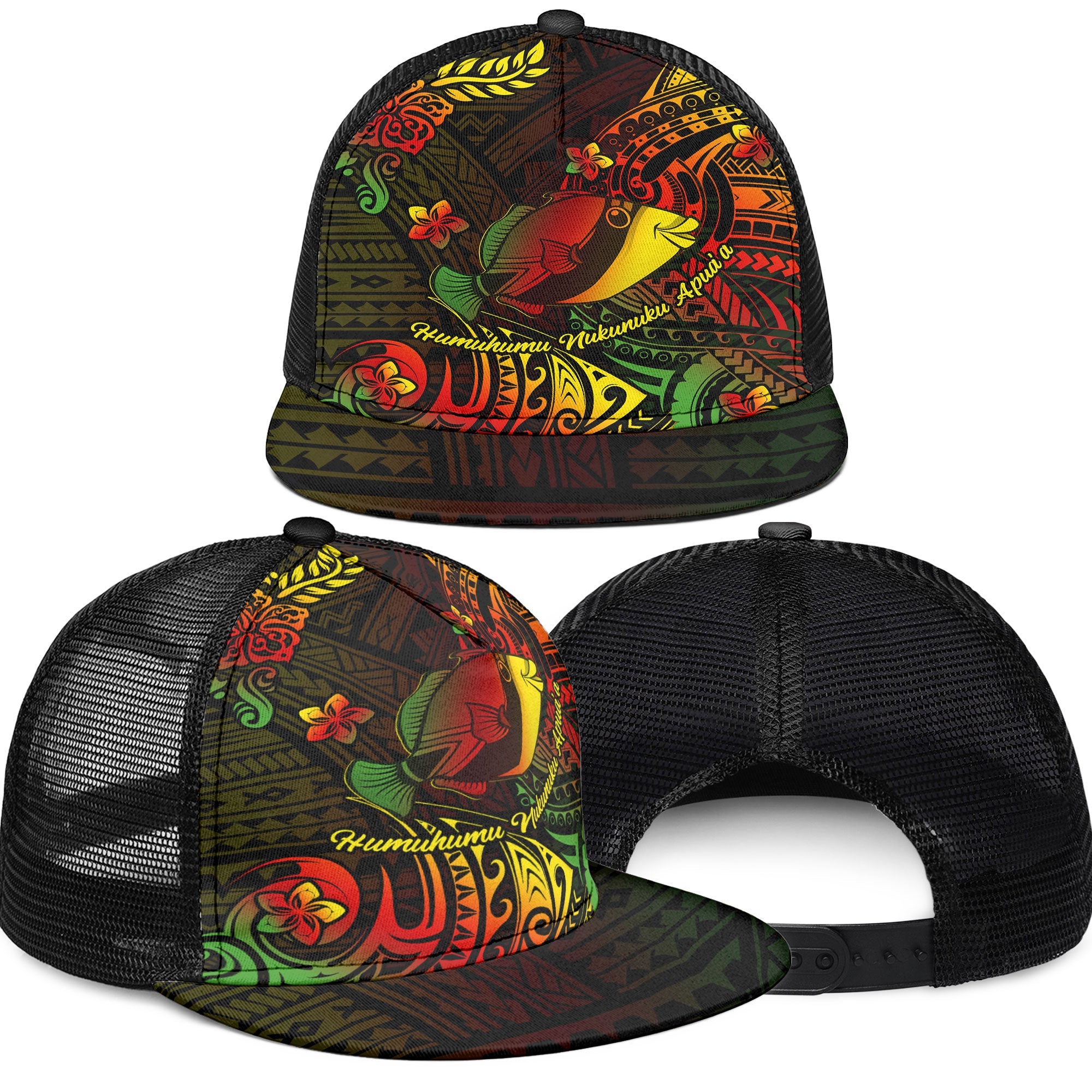 Hawaii Humuhumu Fish Trucker Hat Reggae Style