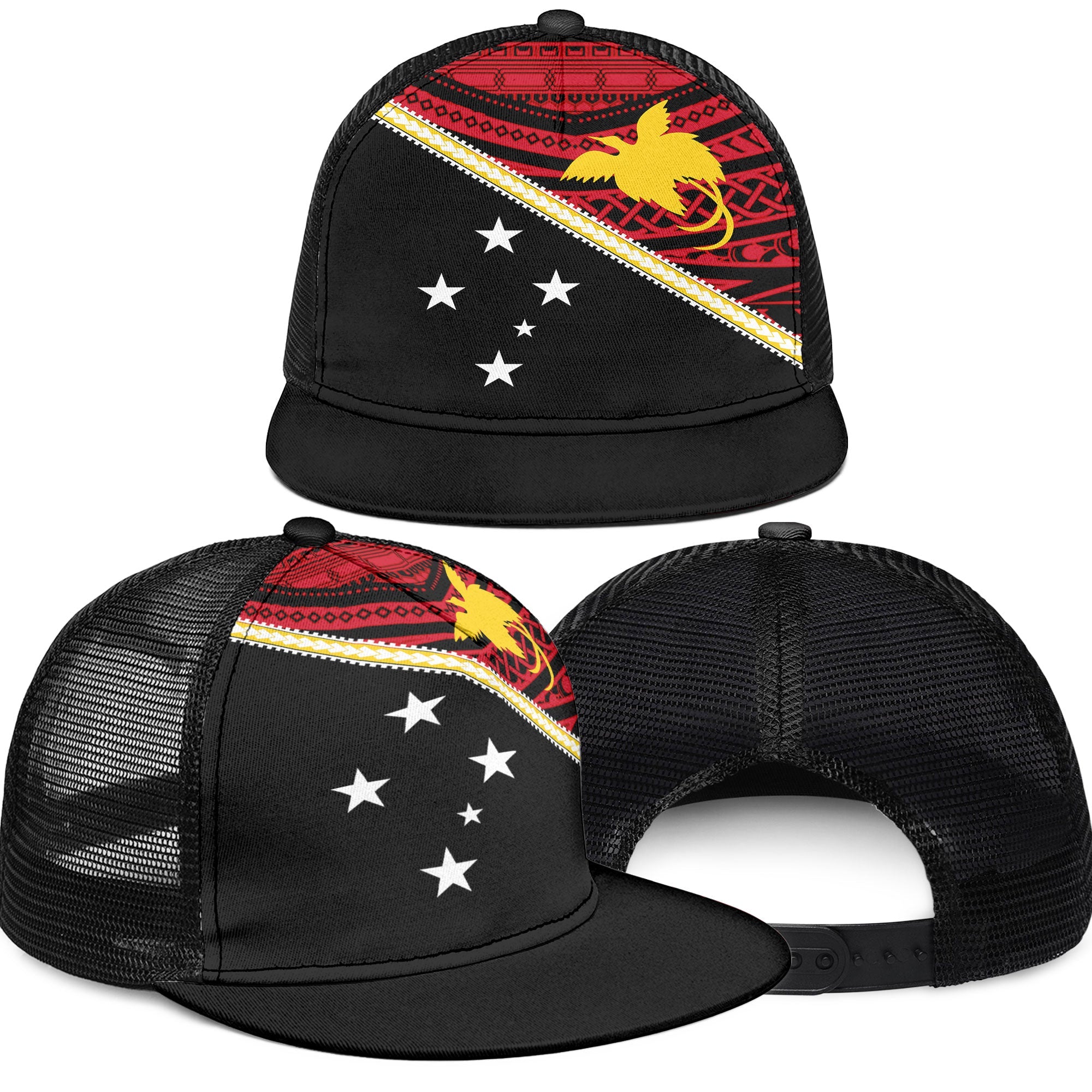 Papua New Guinea Trucker Hat Polynesian Flag Style