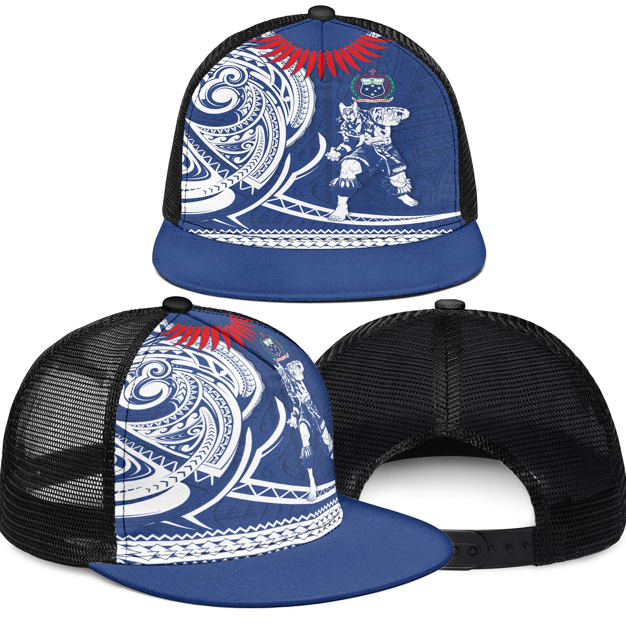 Samoa Trucker Hat Warrior Ula Nifo Style