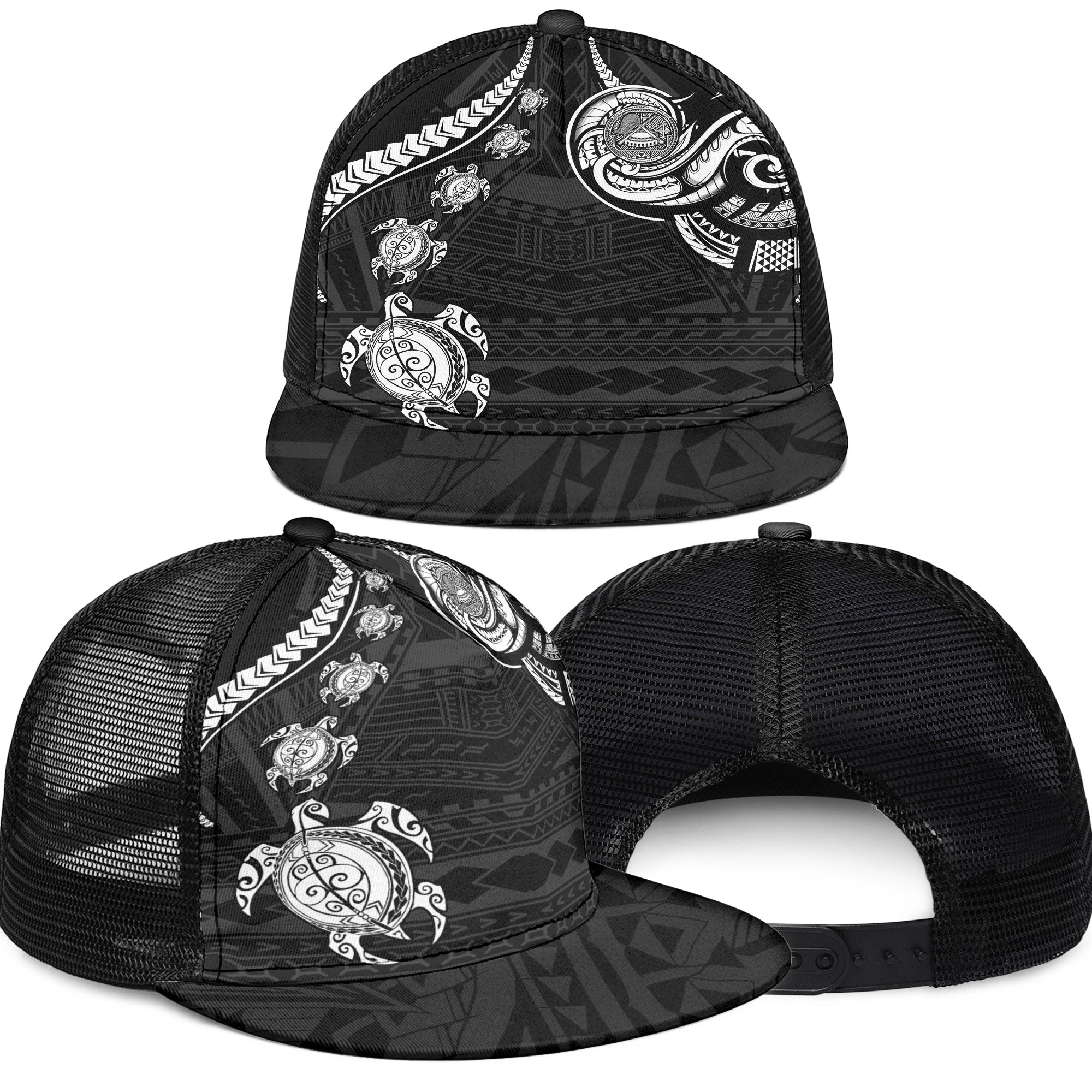 Seal Of American Samoa Trucker Hat Turtle Style