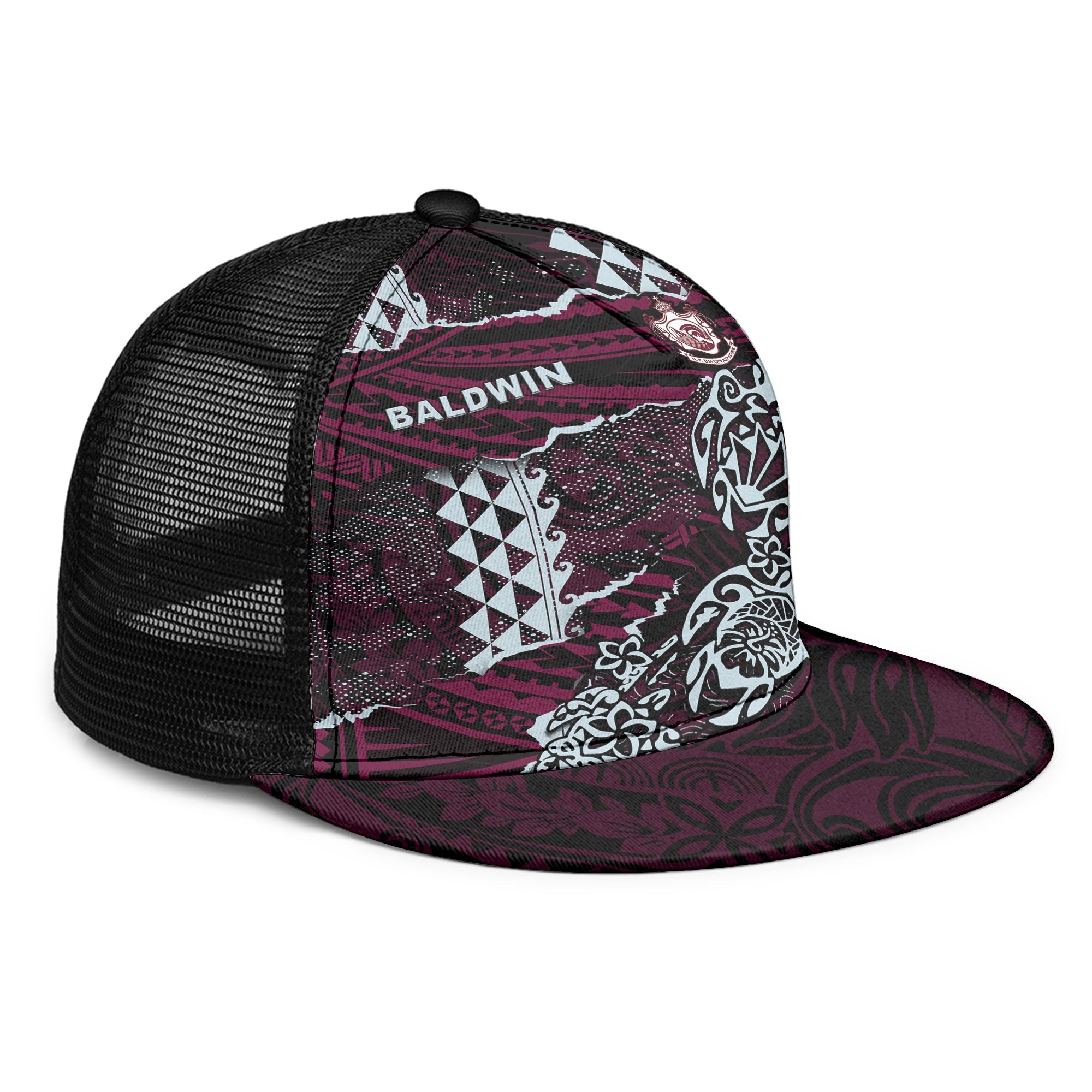 Hawaii Baldwin High School Trucker Hat Polynesian Turtle Style