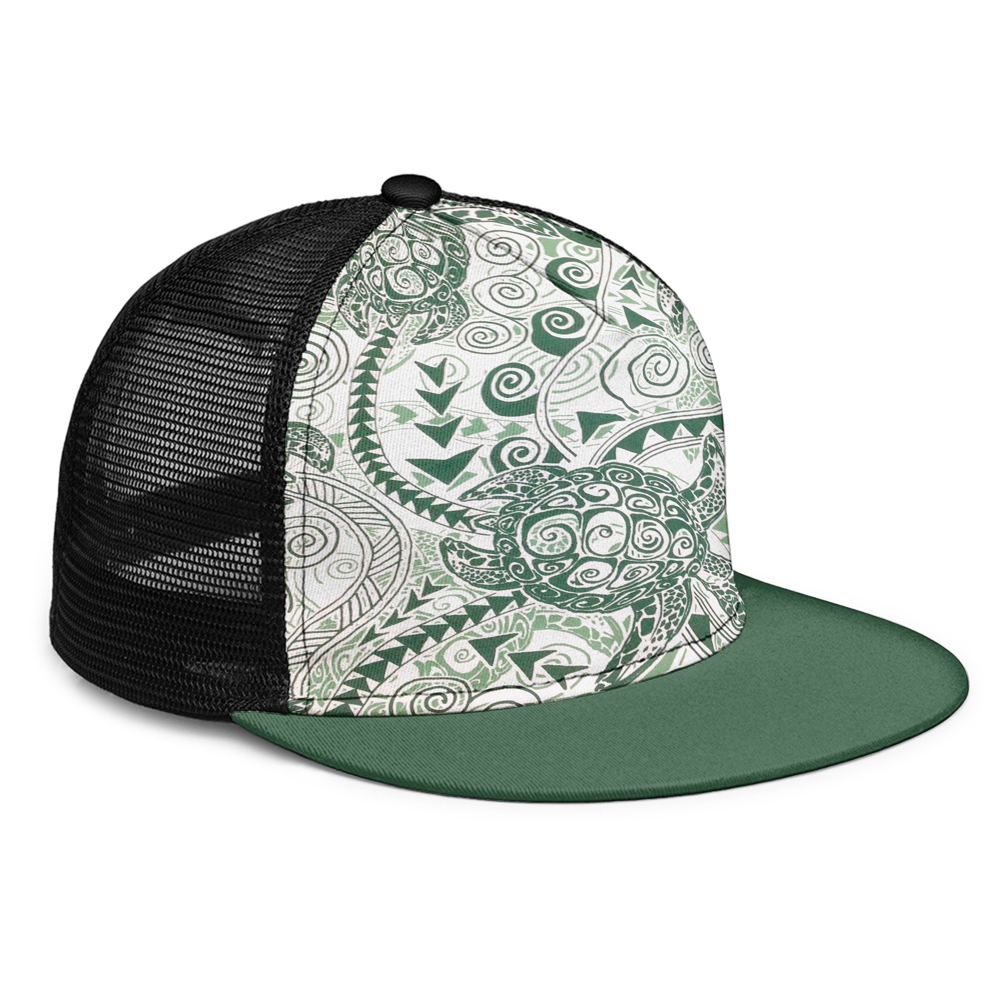 Hawaii Polynesian Turtle Trucker Hat Green Style