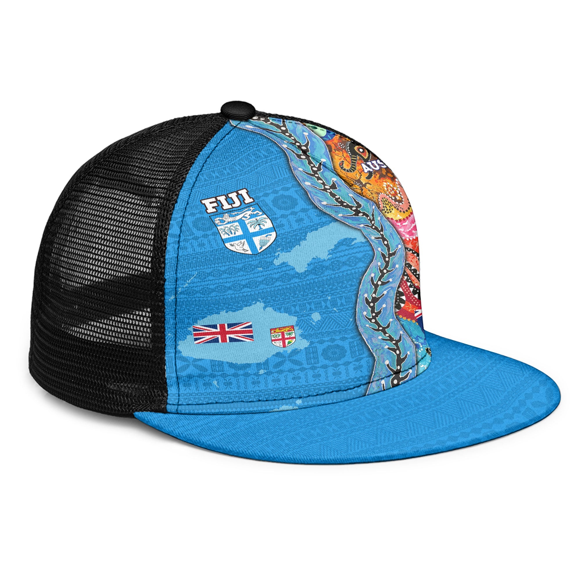 Fiji Tapa & Australia Aboriginal Trucker Hat