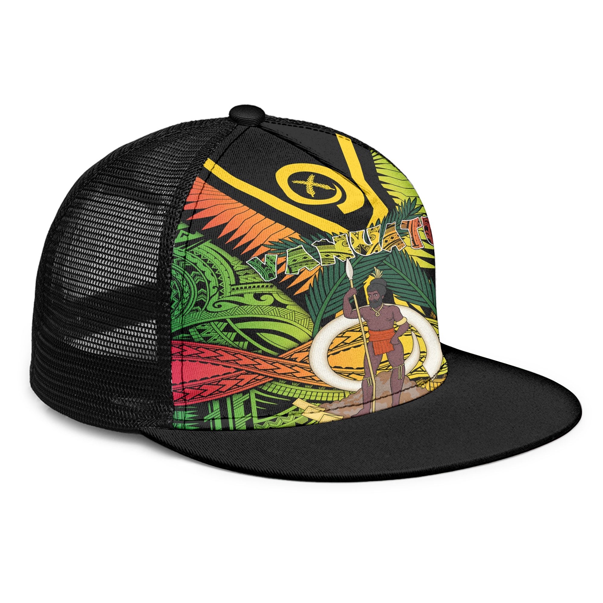 Vanuatu Trucker Hat Coat Of Arms Reggae Style