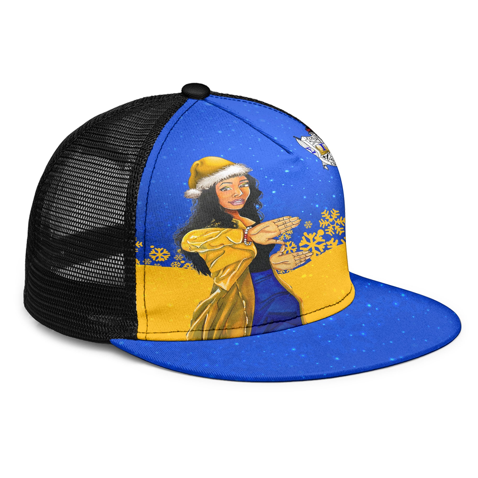 Sorority Trucker Hat - Sigma Gamma Rho Christmas Girl Trucker Hat Pretty Poodles Style