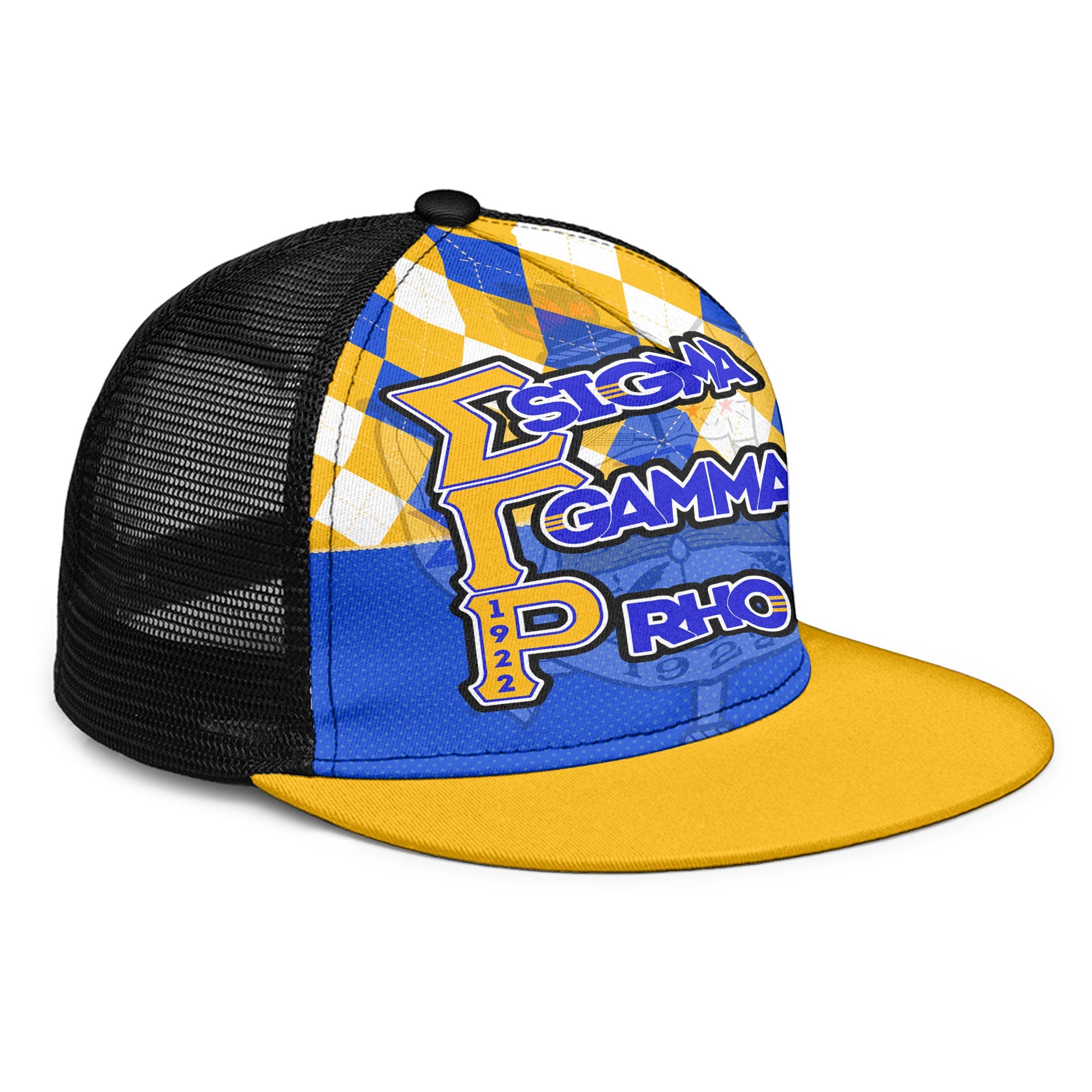 Sorority Trucker Hat - Christmas Sigma Gamma Rho Girl Trucker Hat Rhombus Pattern Style