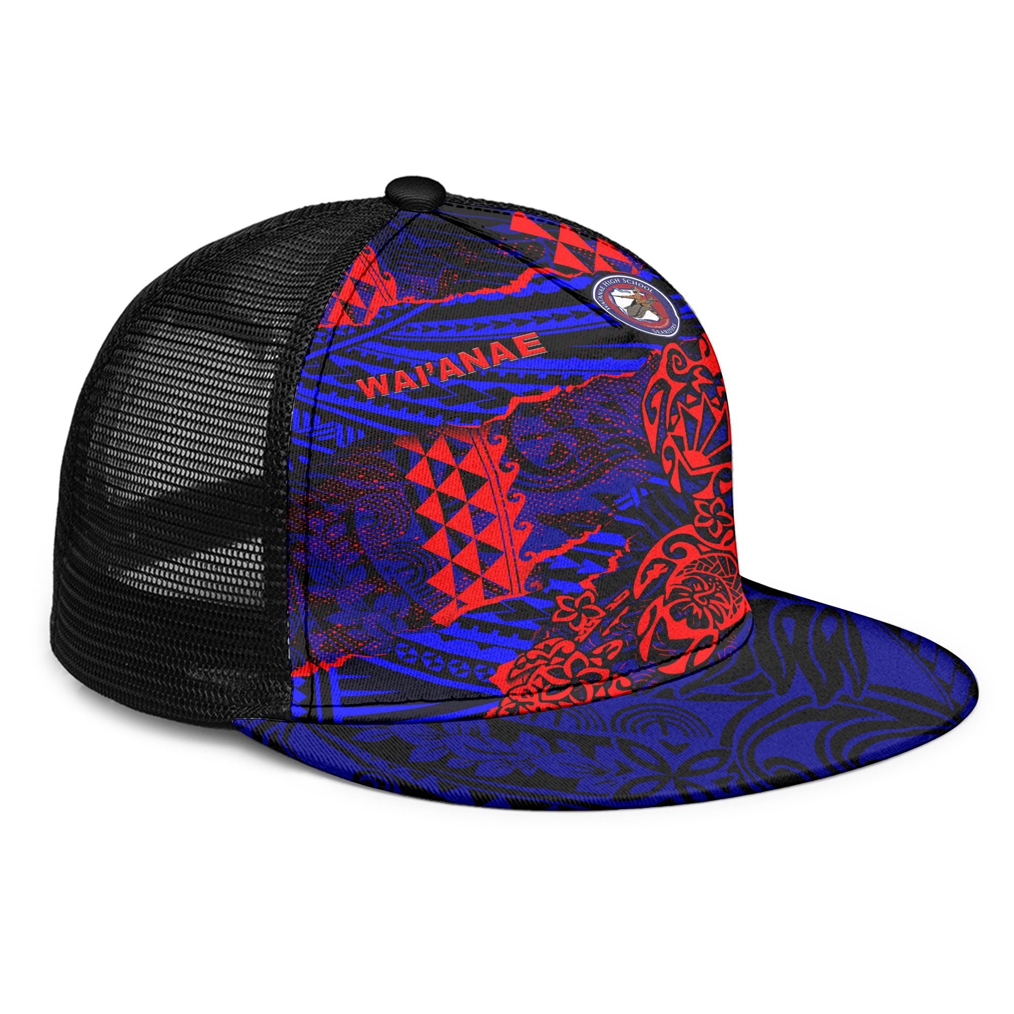 Hawaii Waianae High School Trucker Hat Polynesian Turtle Style