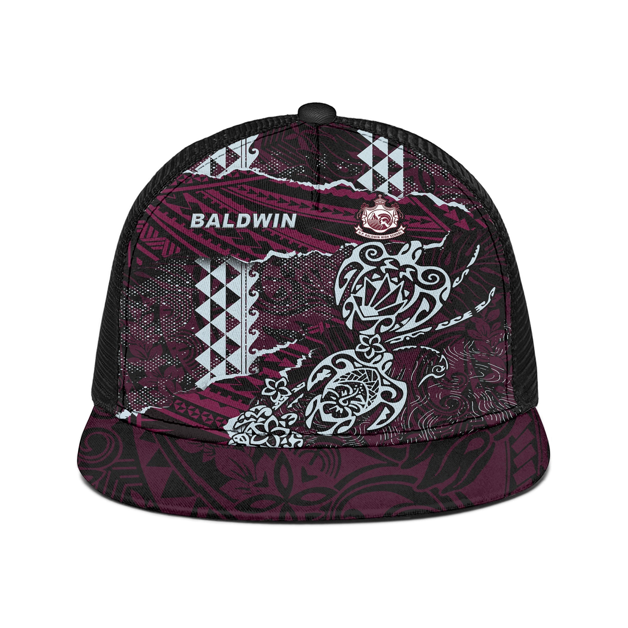 Hawaii Baldwin High School Trucker Hat Polynesian Turtle Style