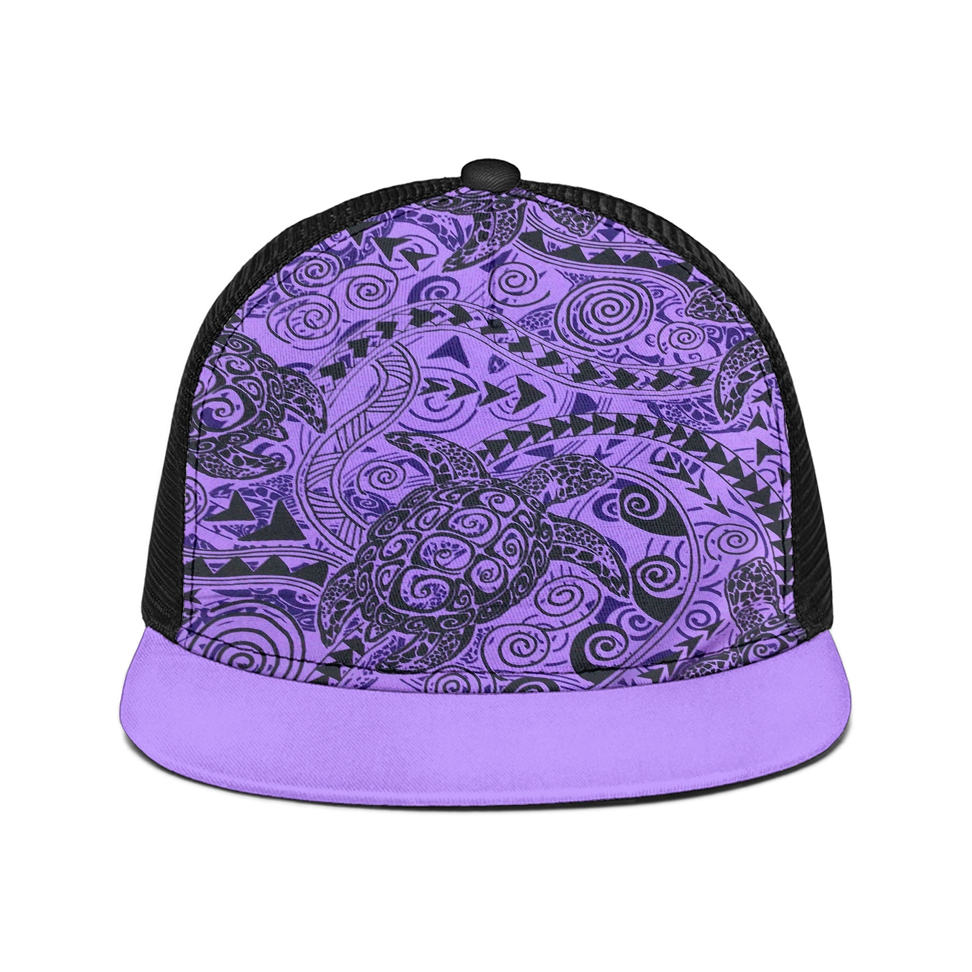 Hawaii Polynesian Turtle Trucker Hat Purple Style