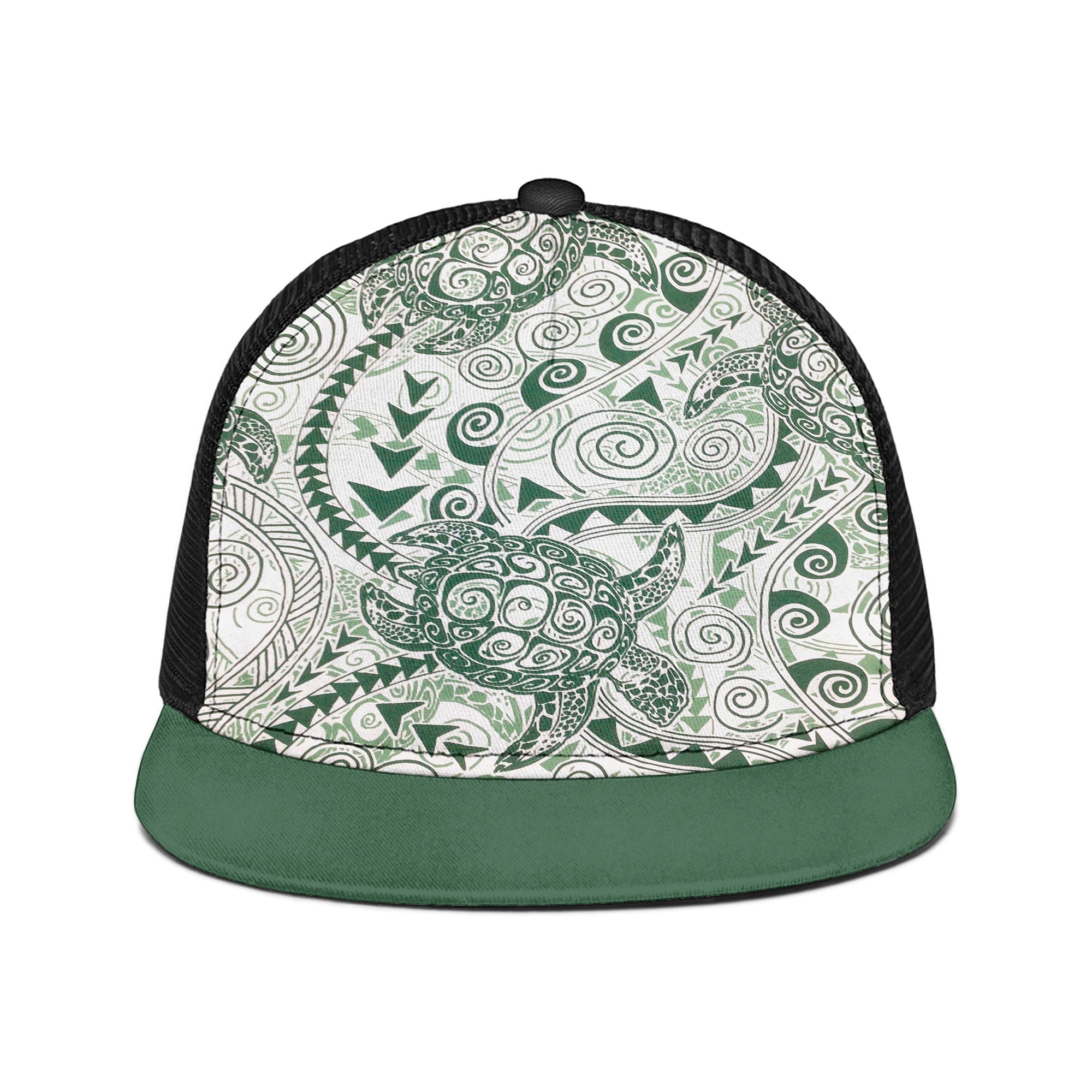 Hawaii Polynesian Turtle Trucker Hat Green Style