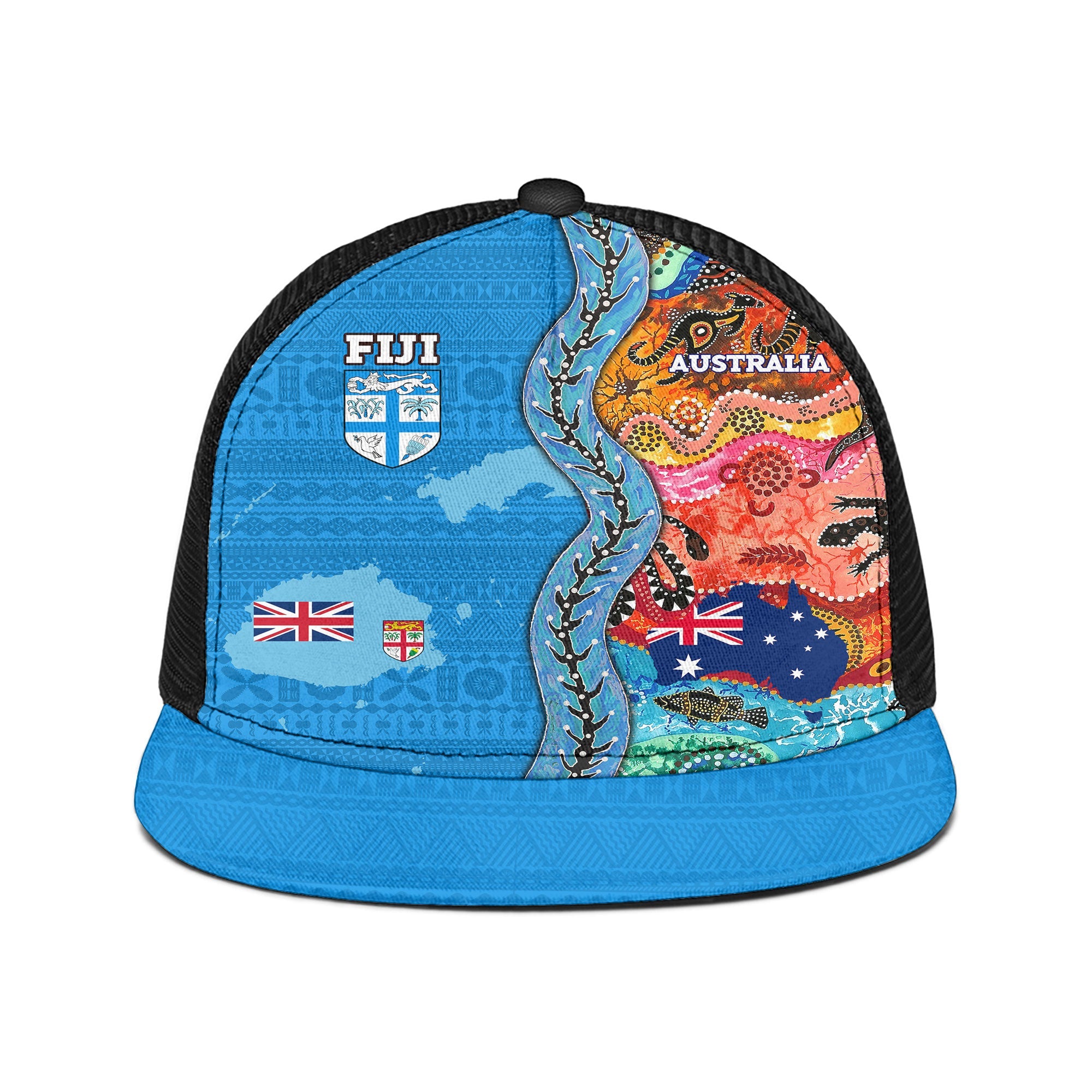 Fiji Tapa & Australia Aboriginal Trucker Hat