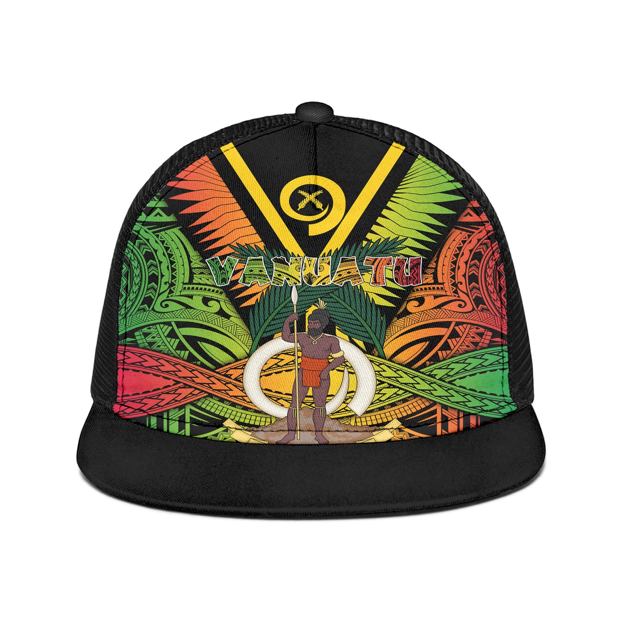 Vanuatu Trucker Hat Coat Of Arms Reggae Style