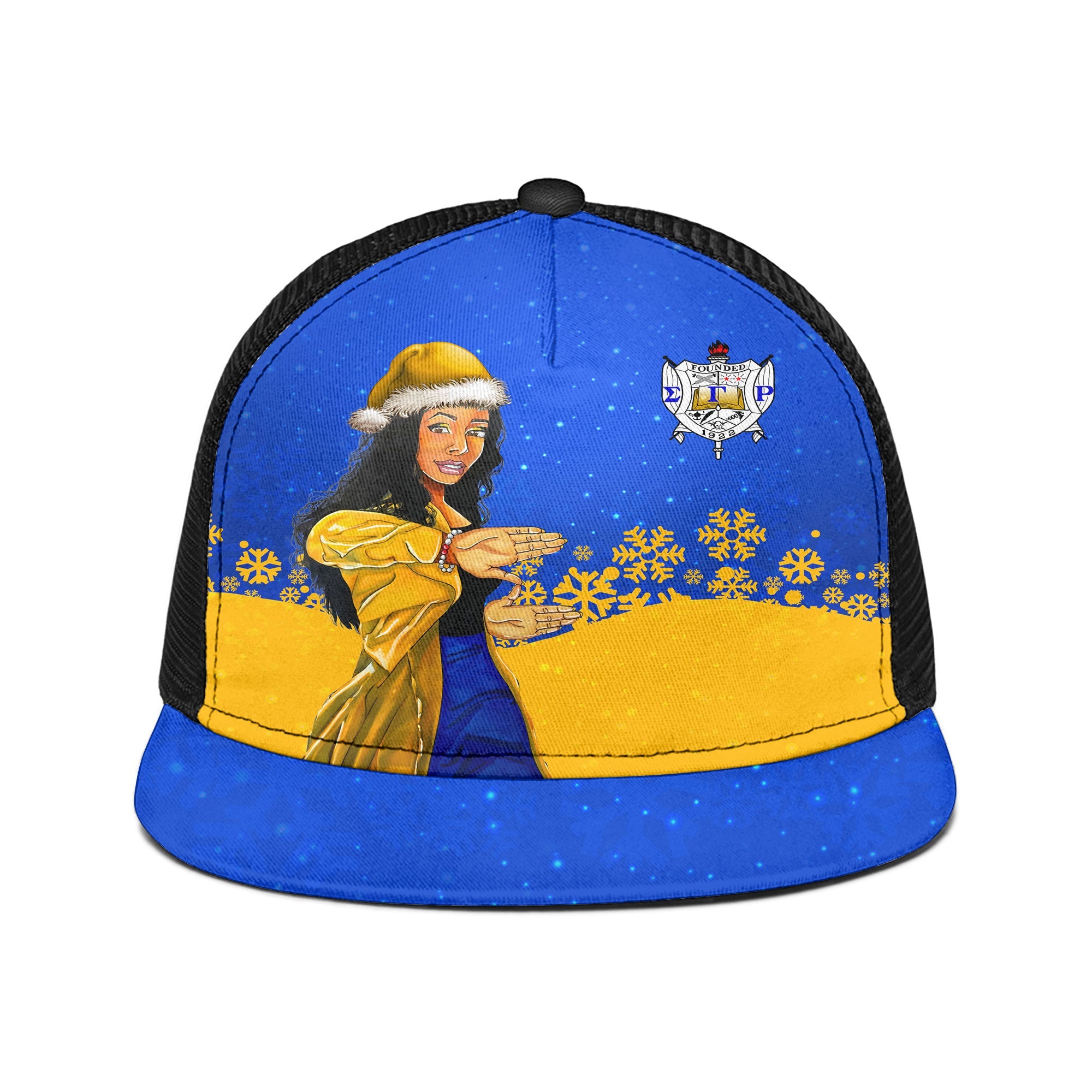 Sorority Trucker Hat - Sigma Gamma Rho Christmas Girl Trucker Hat Pretty Poodles Style