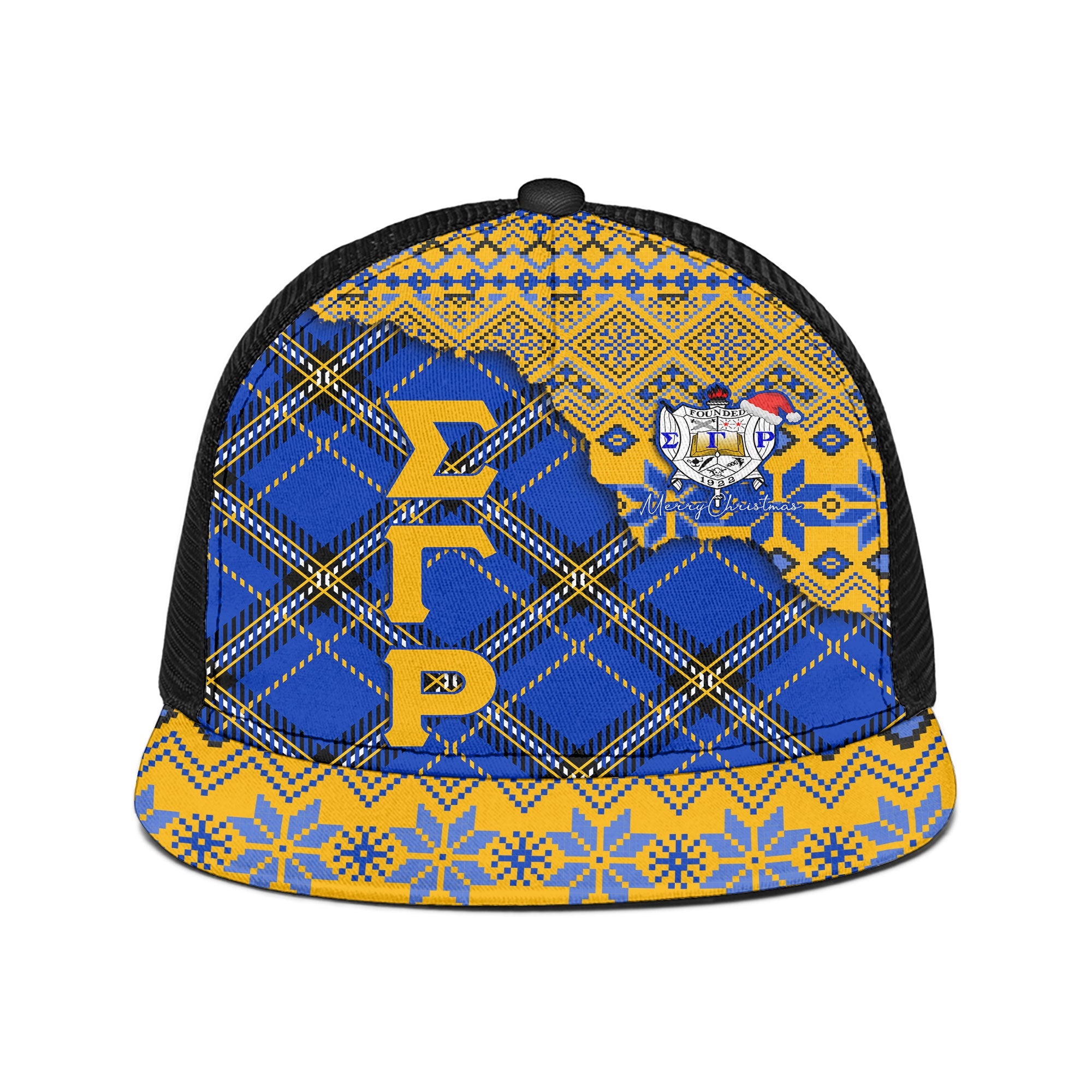 Sorority Trucker Hat - Christmas Sigma Gamma Rho Girl Trucker Hat Plaid Background Style