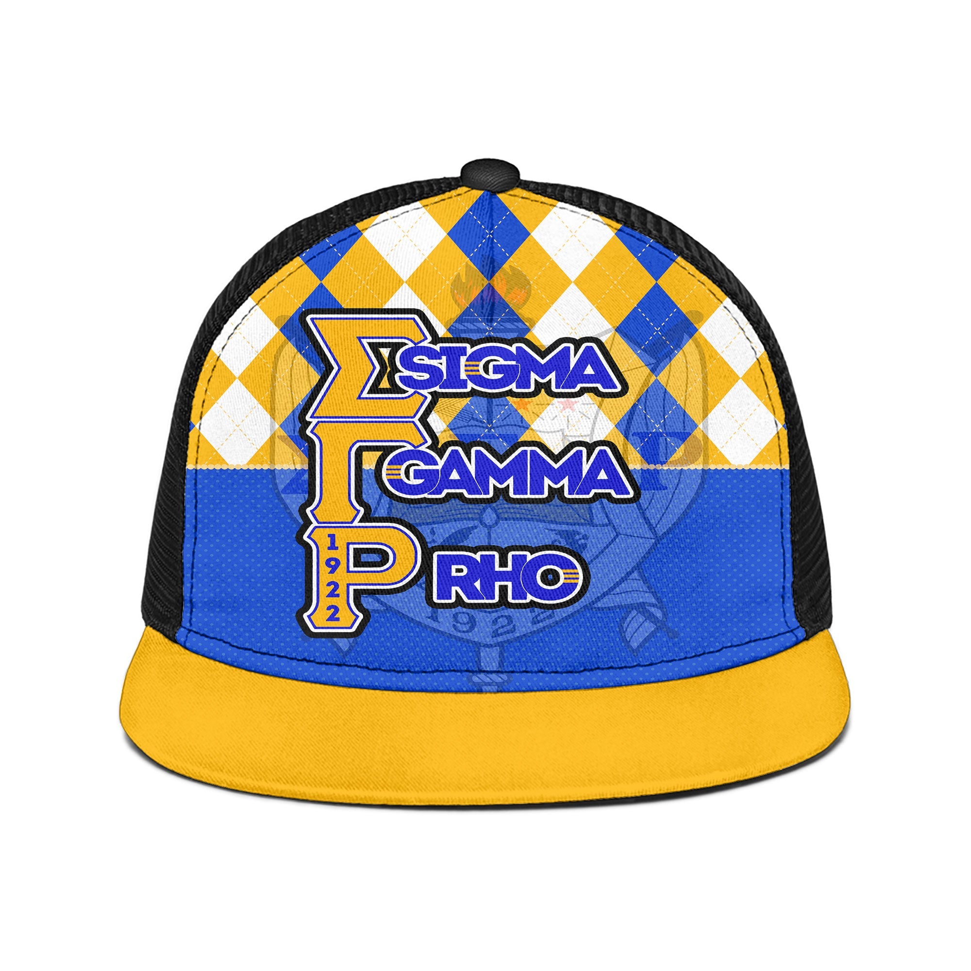 Sorority Trucker Hat - Christmas Sigma Gamma Rho Girl Trucker Hat Rhombus Pattern Style