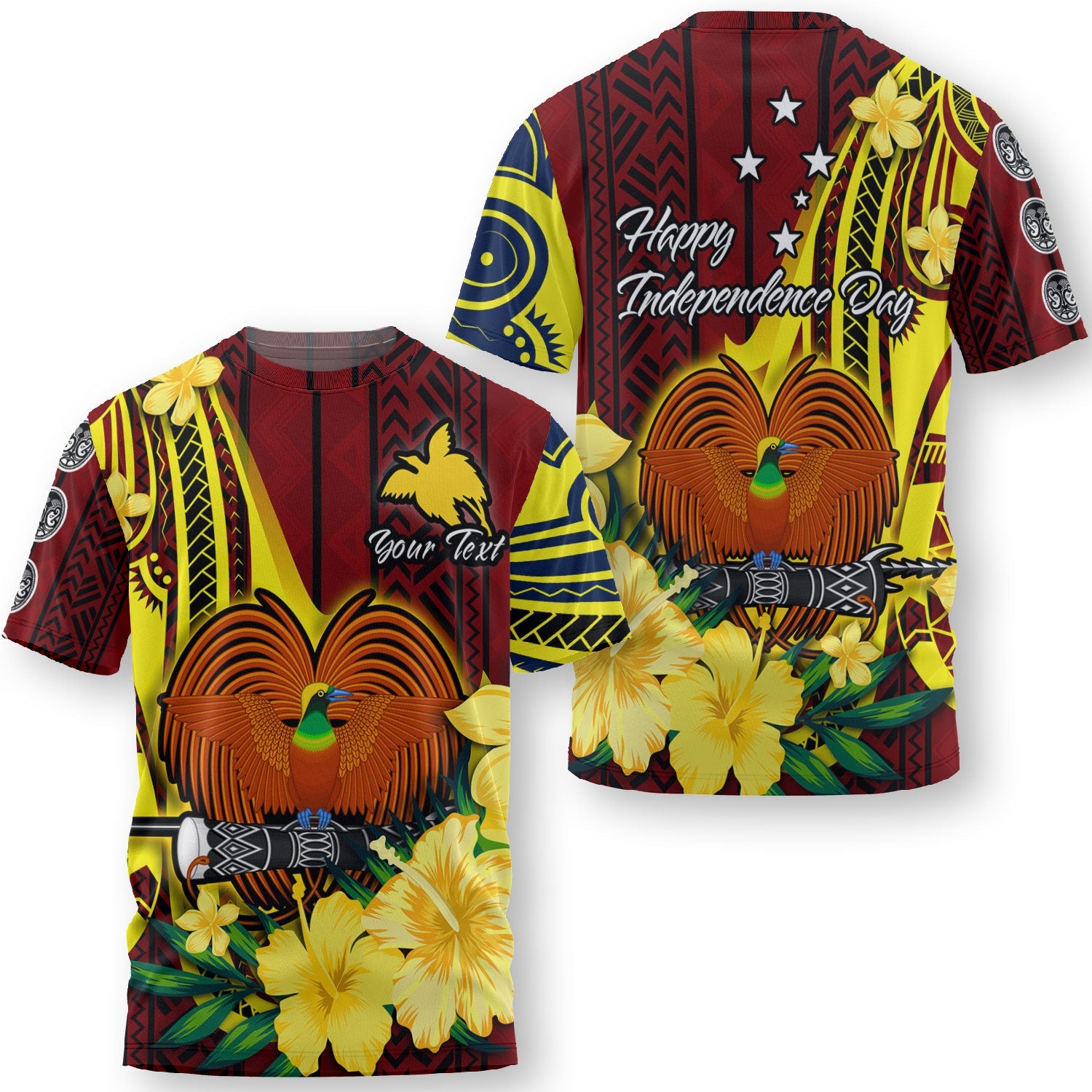 Custom Papua New Guinea T Shirt Polynesian PNG Bird Independence Day - LH1