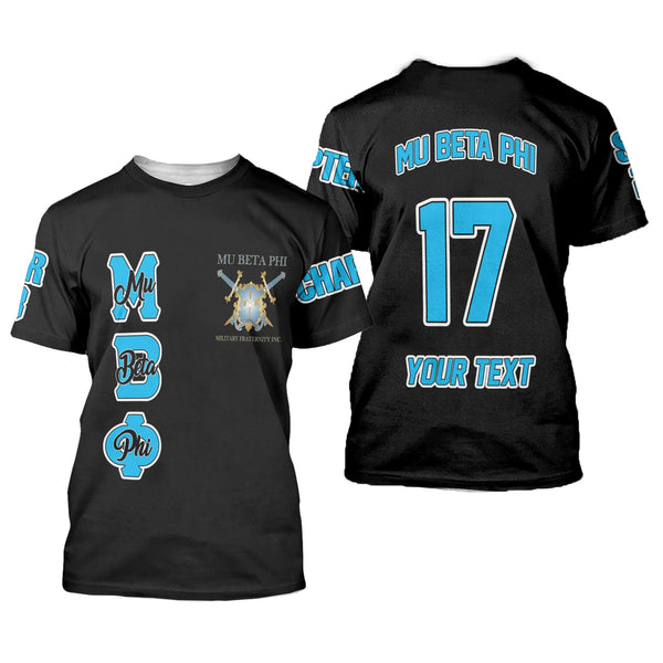 Fraternity T Shirt - Personalized Mu Beta Phi T Shirt Original Dark Style