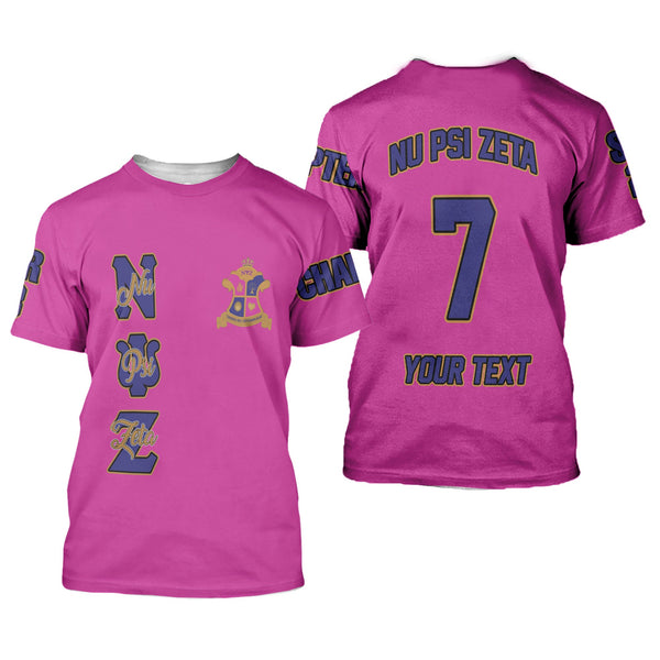 Sorority T Shirt - Personalized Nu Psi Zeta T Shirt Original Pink Style