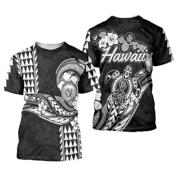 Hawaii Seal T Shirt Turtle & Map Style