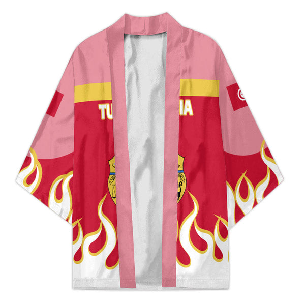 Tunisia Kimono Flag & Coat Of Arms Fire Hockey Style