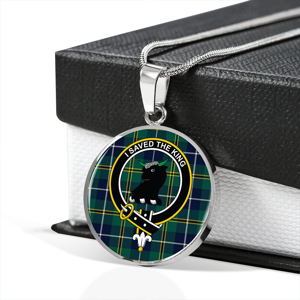 Scottish Tartan Turnbull Hunting Modern Clan Circle Necklace Classic Style