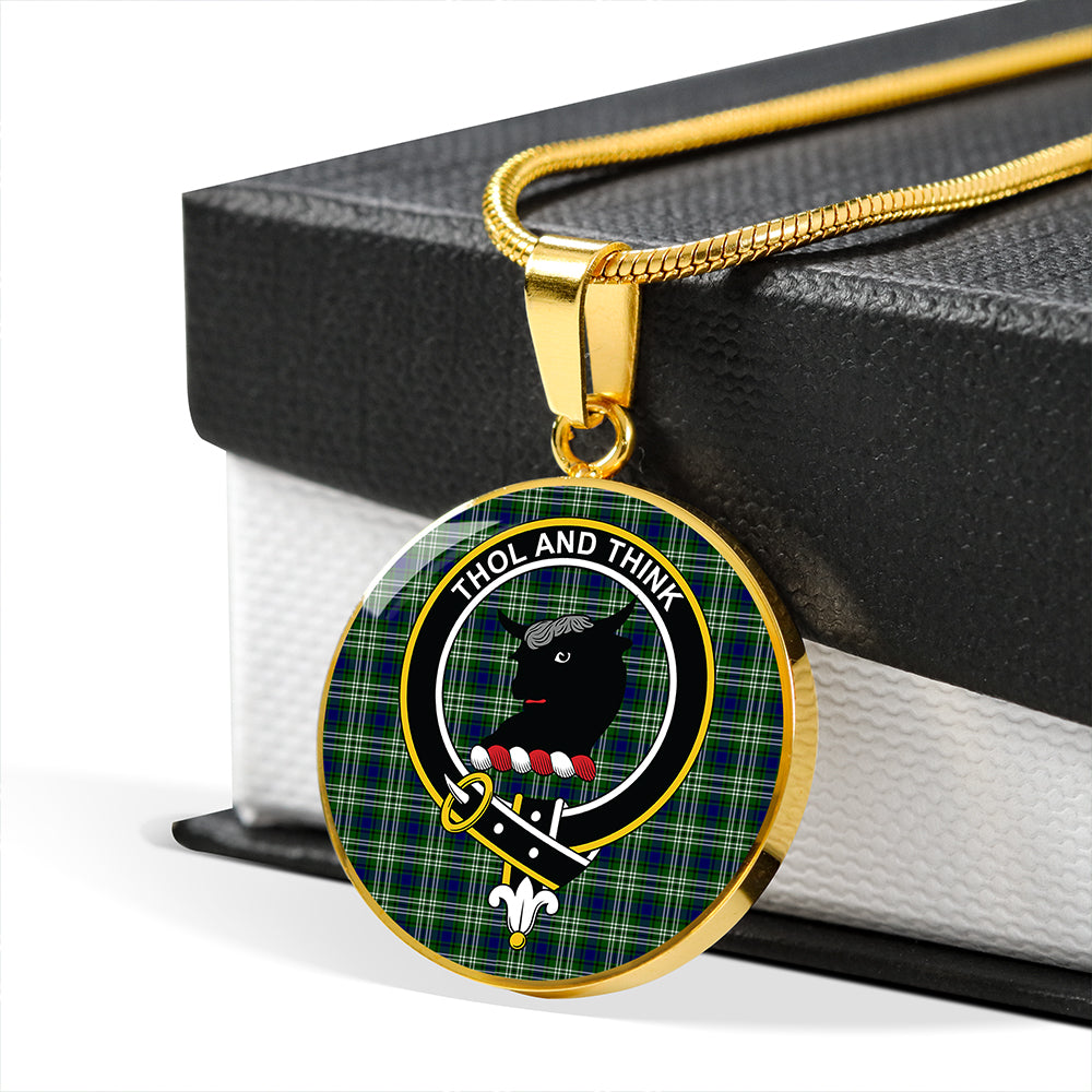 Scottish Tartan Tweedside District Clan Circle Necklace Classic Style