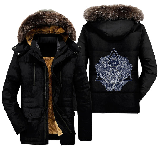 Viking Parka Jacket Two Celtic Ravens Tattoo