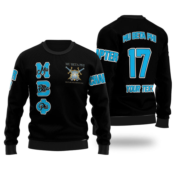 Fraternity Sweater - Personalized Mu Beta Phi Wool Ugly Sweater Original Dark Style